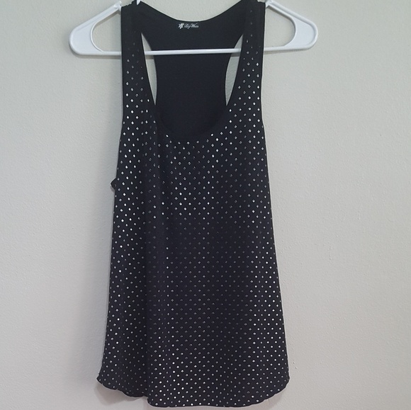 Lily White Tops - Trendy Black Studded Cami